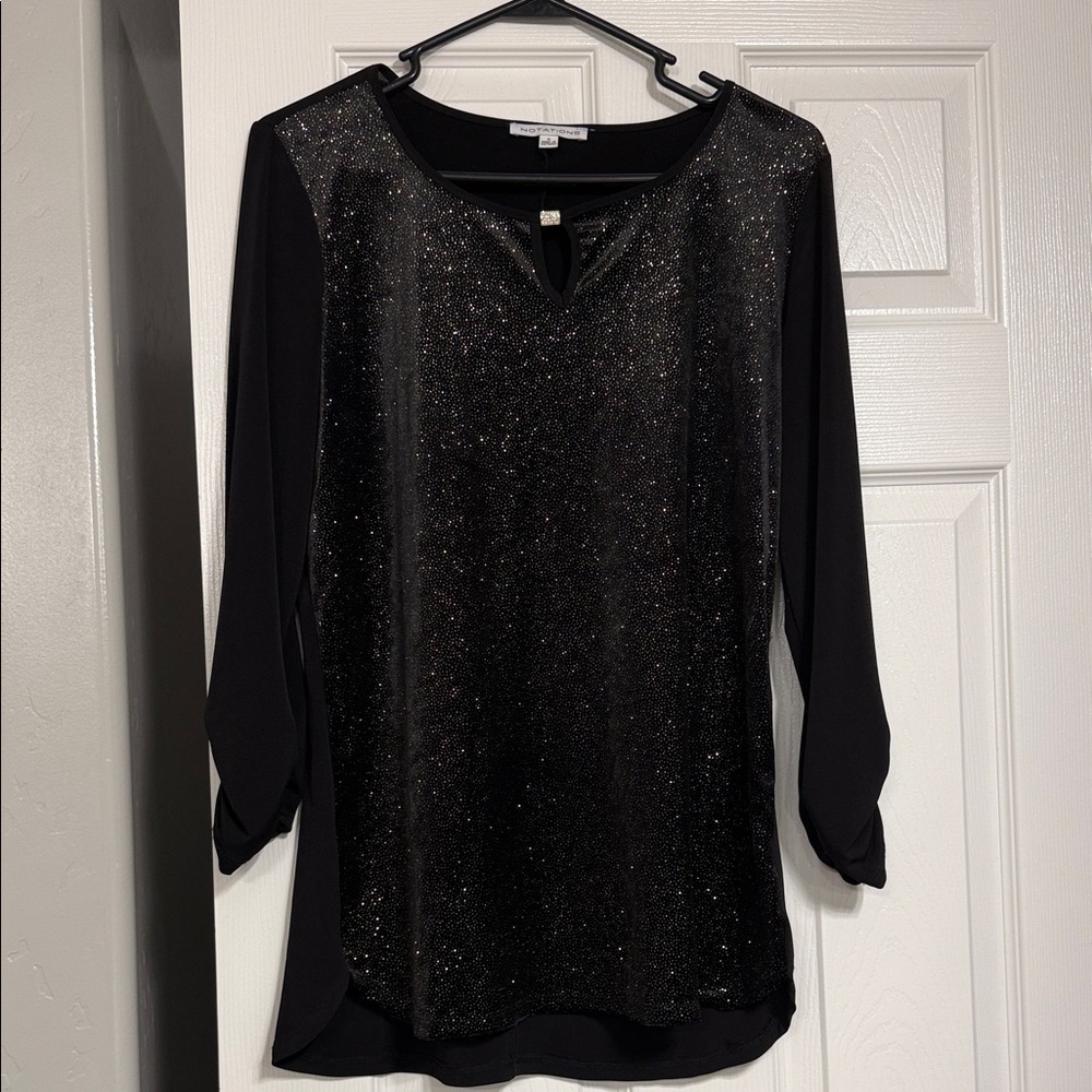 Notations Sparkling Black Blouse